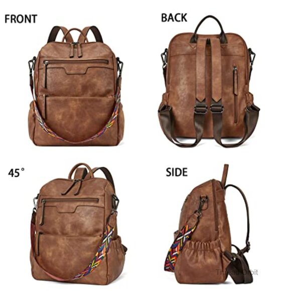 Leather Convertible Backpack Purse, Water-Resistant Daypack for Travel & Work main image 5